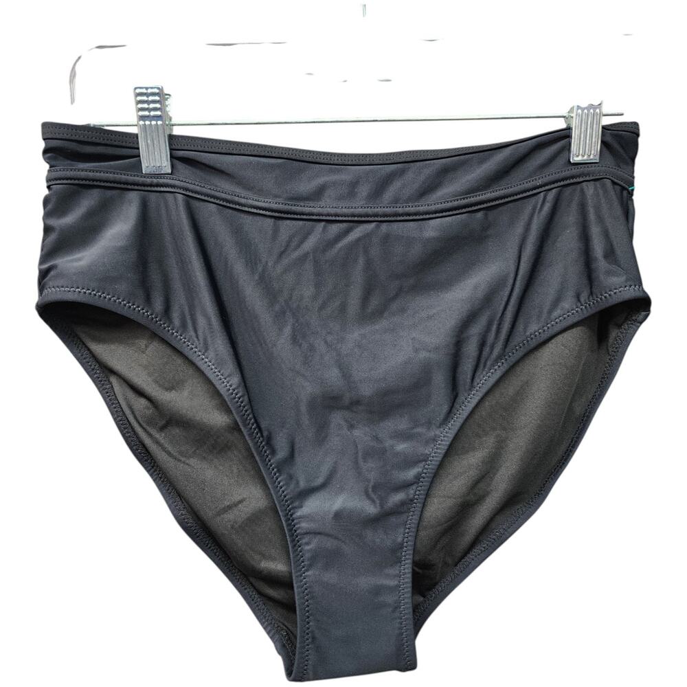NWT BMJL Bikini Set L Black High Waisted 2 Piece Bandeau Swimsuit Beach Sporty - Picture 4 of 13